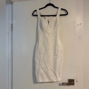 White Sleeveless bodycon dress